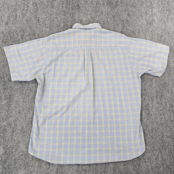 Vintage Brooks Brothers Shirt Mens Large Blue Yellow Plaid Woven Button Down USA - Picture 3 of 12